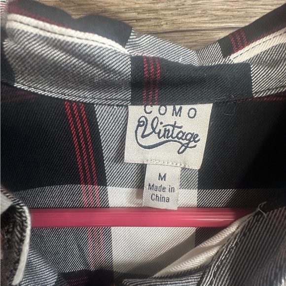 Como Vintage Black and White Plaid Button Down Shirt - Picture 8 of 10